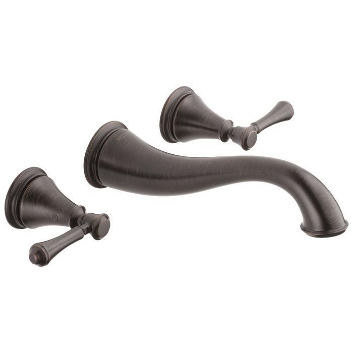 Delta Cassidy T3597LF Two Handle Wall Mount Bathroom Faucet Trim, venetian bronze