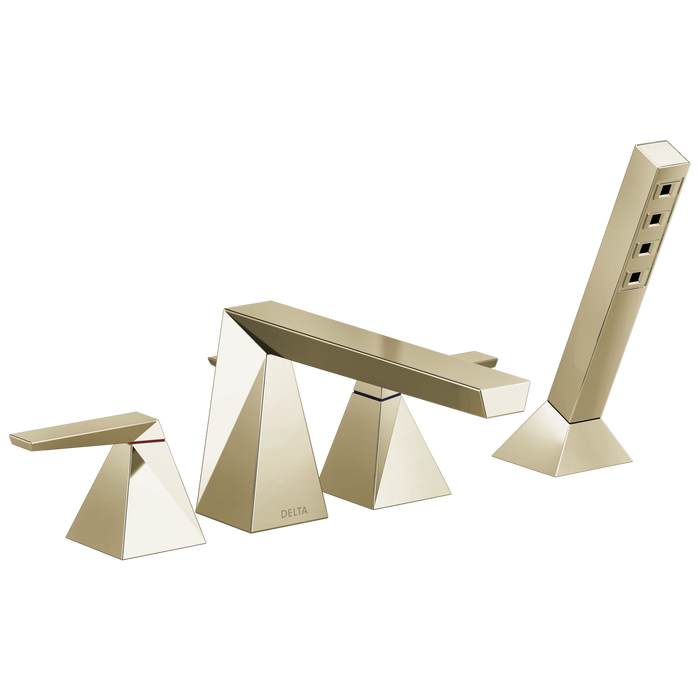 Delta Trillian T4743 Two-Handle Roman Tub Trim with Hand Shower