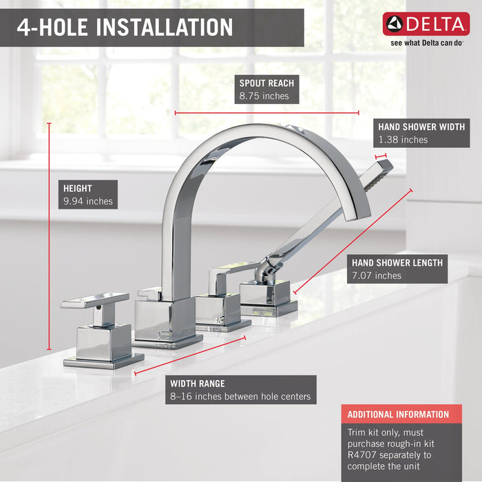Delta Vero T4753 Roman Tub Trim with Hand Shower