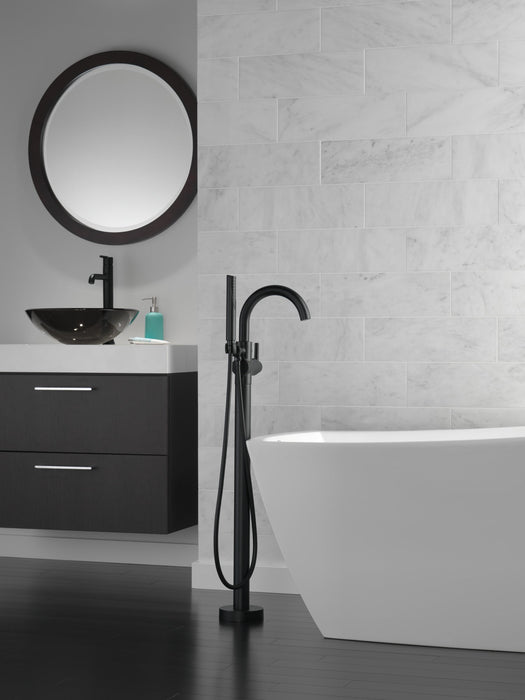 Delta Trinsic T4759 Single Handle Floor Mount Tub Filler Trim with Hand Shower