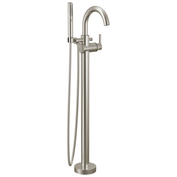 Delta Trinsic T4759 Single Handle Floor Mount Tub Filler Trim with Hand Shower