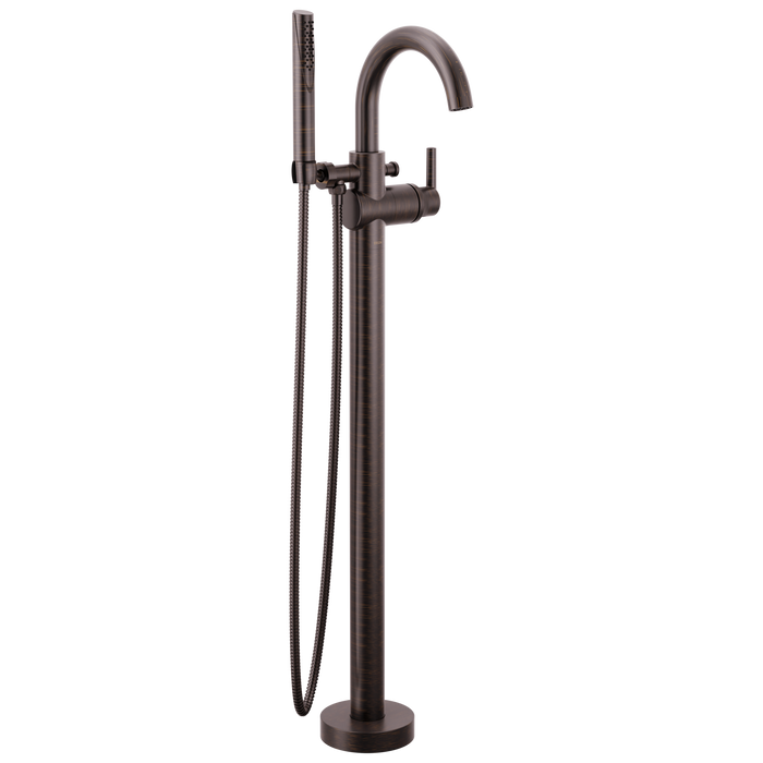 Delta Trinsic T4759 Single Handle Floor Mount Tub Filler Trim with Hand Shower