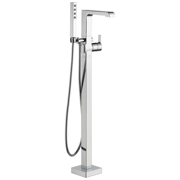 Delta Ara T4767 Single Handle Floor Mount Tub Filler Trim with Hand Shower