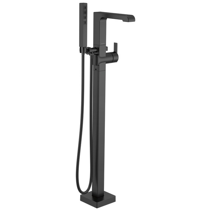 Delta Ara T4767 Single Handle Floor Mount Tub Filler Trim with Hand Shower