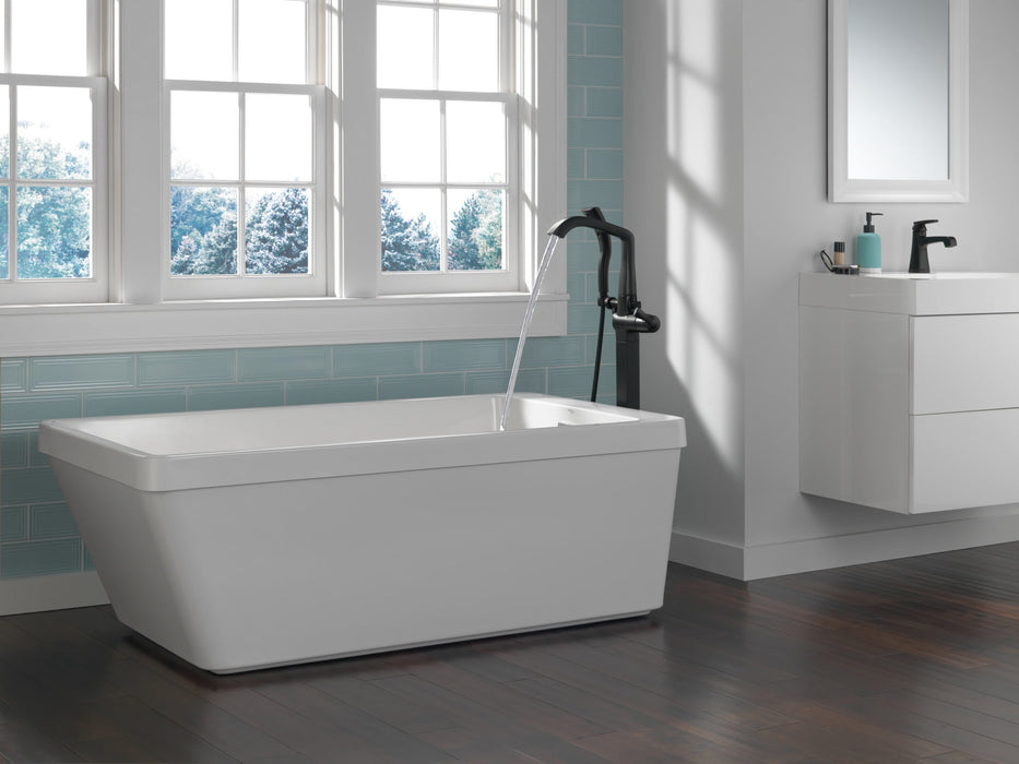 Delta Stryke T4776 Single Handle Floor Mount Tub Filler Trim, matte black - view 4