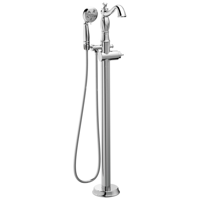Delta Cassidy T4797 Single Handle Floor Mount Tub Filler Trim with Hand Shower - Less Handle