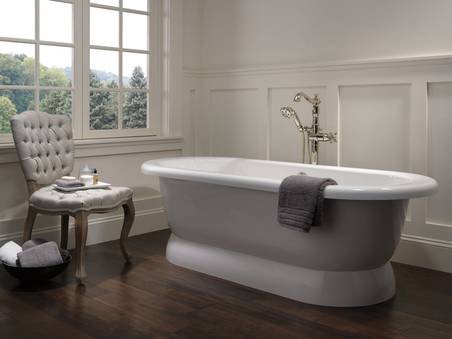 Delta Cassidy T4797 Single Handle Floor Mount Tub Filler Trim with Hand Shower - Less Handle
