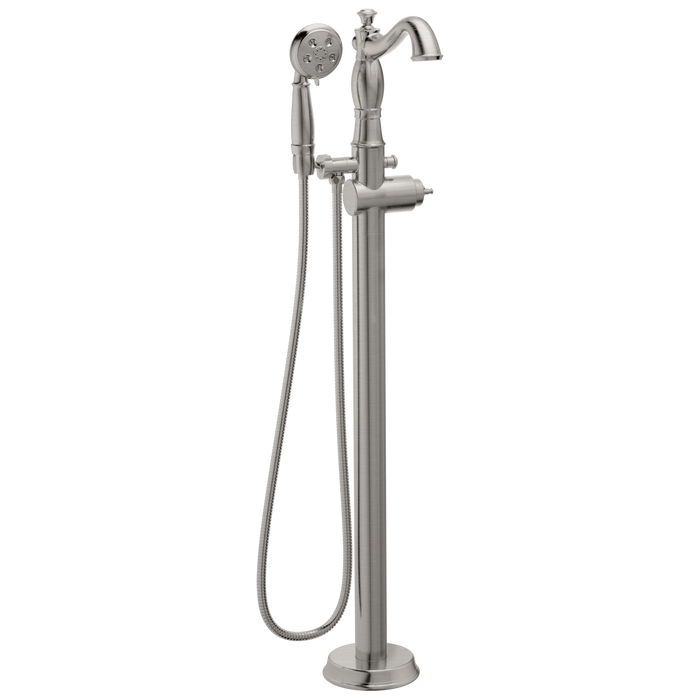 Delta Cassidy T4797 Single Handle Floor Mount Tub Filler Trim with Hand Shower - Less Handle