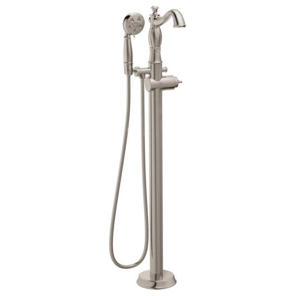Delta Cassidy T4797 Single Handle Floor Mount Tub Filler Trim with Hand Shower - Less Handle