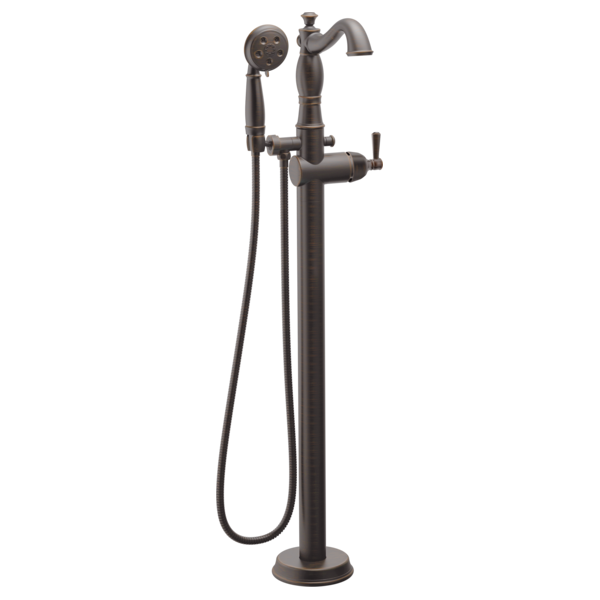 Delta Cassidy T4797 Single Handle Floor Mount Tub Filler Trim with Hand Shower - Less Handle