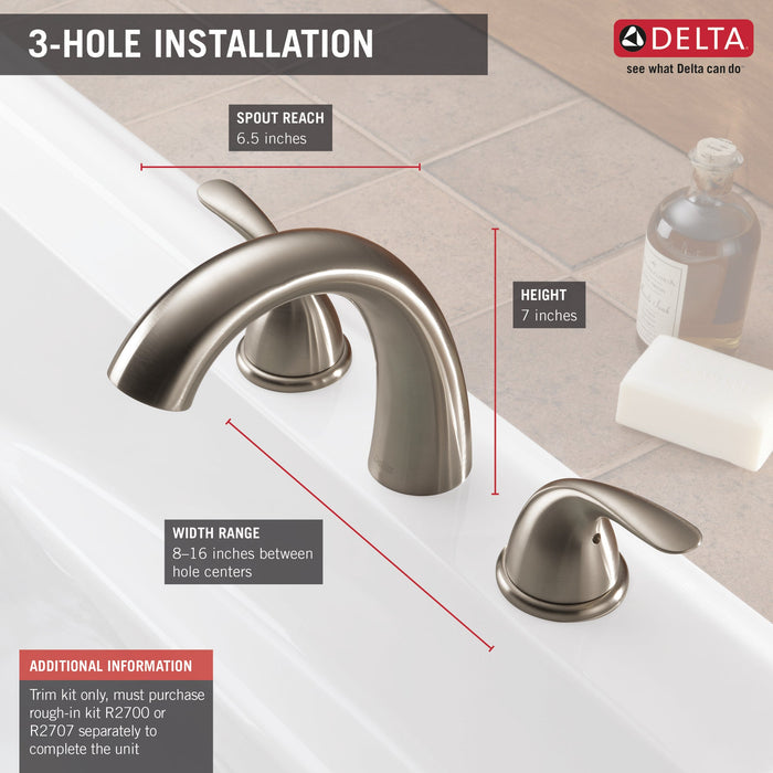 Delta Classic T5722 Garden Tub Trim, stainless - view 3