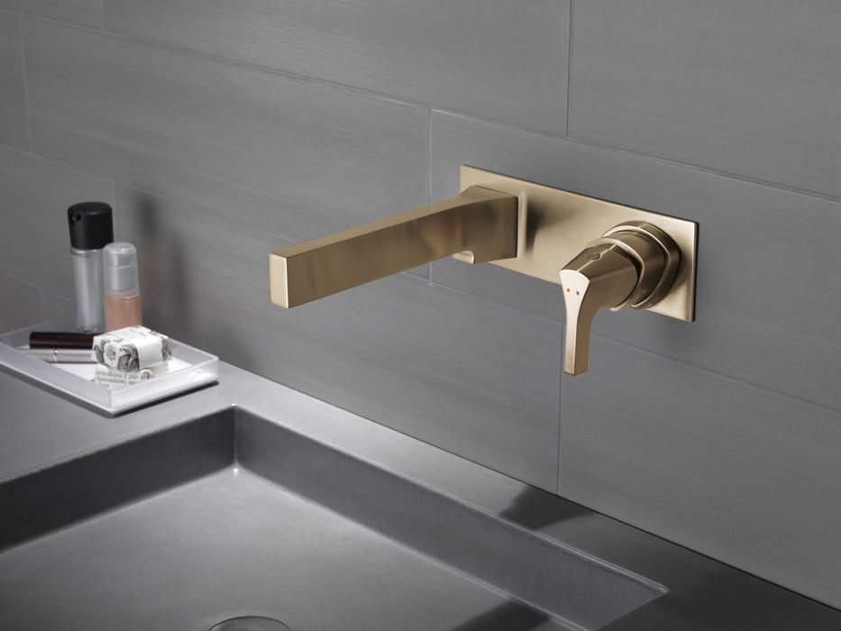 Delta Zura T574LF Single Handle Wall Mount Bathroom Faucet Trim, champagne bronze - view 4