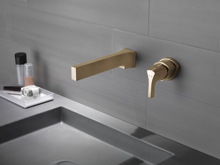 Delta Zura T574LF Single Handle Wall Mount Bathroom Faucet Trim, champagne bronze - view 5