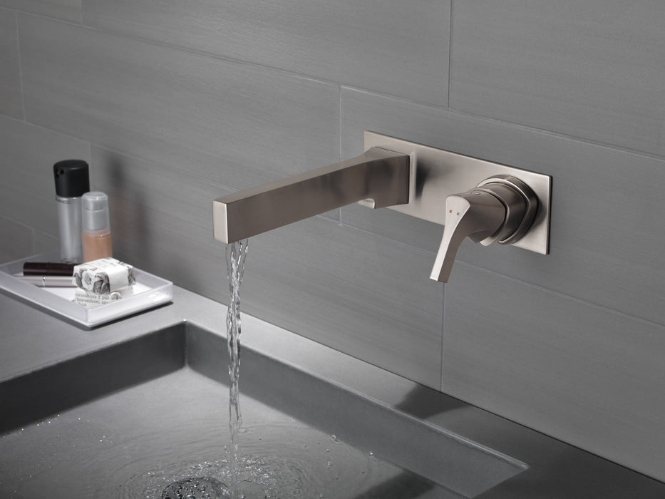 Delta Zura T574LF Single Handle Wall Mount Bathroom Faucet Trim, stainless - view 2