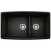 BLANCO 442939 Performa 1-3/4 Double Bowl Kitchen Sink with Low Divide - Coal Black