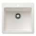 BLANCO Liven SILGRANIT 21" Single Bowl Dual Mount Kitchen Sink - White