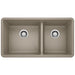 BLANCO 441296 Precis 1-3/4 Double Bowl Kitchen Sink - Truffle