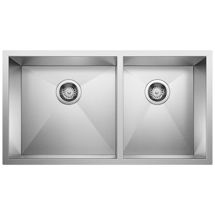 BLANCO 515821 Precision 16" R0 1-3/4 Double Bowl Kitchen Sink