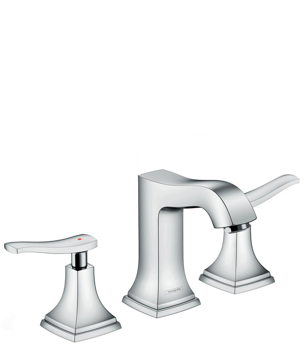 hansgrohe Metropol Classic Widespread Faucet 110 with Lever Handles and Pop-Up Drain, 1.2 GPM