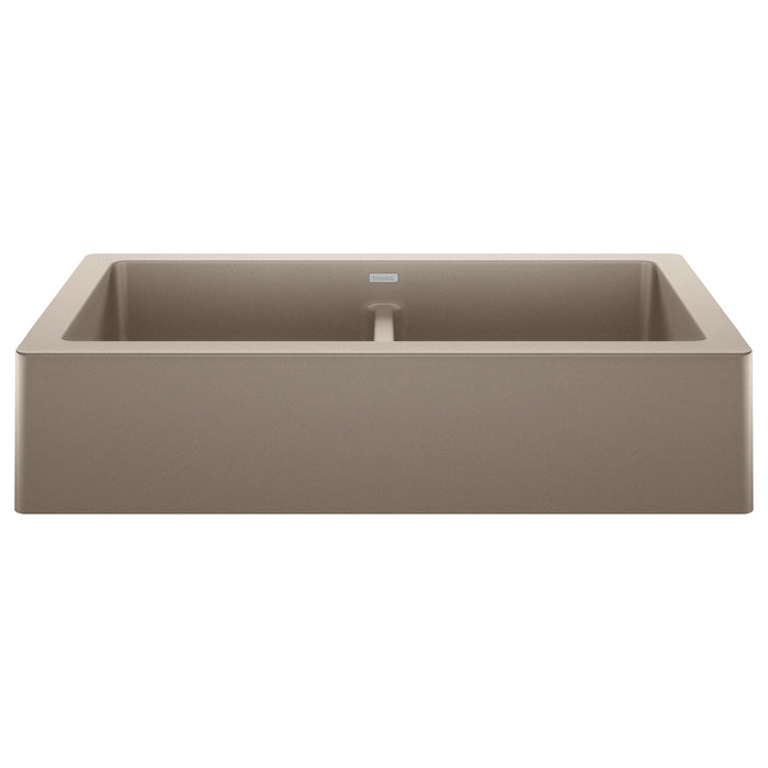 BLANCO 526553 Vintera 33" Equal Double Apron Farmhouse Sink - Truffle