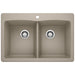 BLANCO 441285 Diamond Equal Double Dual Mount Kitchen Sink - Truffle