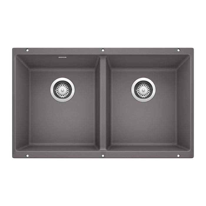 BLANCO 519050 Precis Equal Double Bowl Kitchen Sink - Cinder