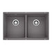 BLANCO 519050 Precis Equal Double Bowl Kitchen Sink - Cinder