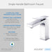 Gerber D225019 Avian 1H Lavatory Faucet Single Hole Mount w/ Metal Touch Down Drain 1.2gpm - Chrome