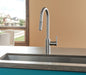 Gerber D454058 Parma Cafe Pull-Down Kitchen Faucet w/ SnapBack Retraction 1.75gpm - Stainless Steel