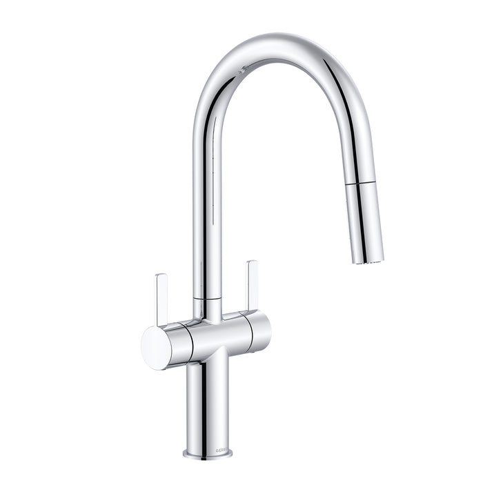 Gerber D457330 Amalfi 2H Pull-Down Kitchen Faucet w/ SnapBack Retraction 1.75gpm Chrome - Chrome