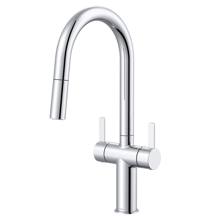 Gerber D457330 Amalfi 2H Pull-Down Kitchen Faucet w/ SnapBack Retraction 1.75gpm Chrome - Chrome