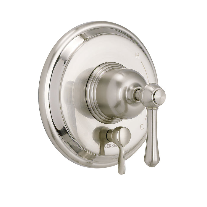 Gerber D500457TC Opulence 1H Pressure Balance Trim Kit & Treysta Cartridge for Valve Only w/ Diverter on Valve Brushed Nickel - Brushed Nickel