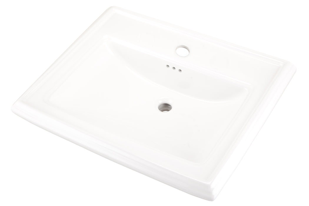 Gerber G0012582 Logan Square Standard Ped Lav 27.38"x21.25" Single Hole White - White