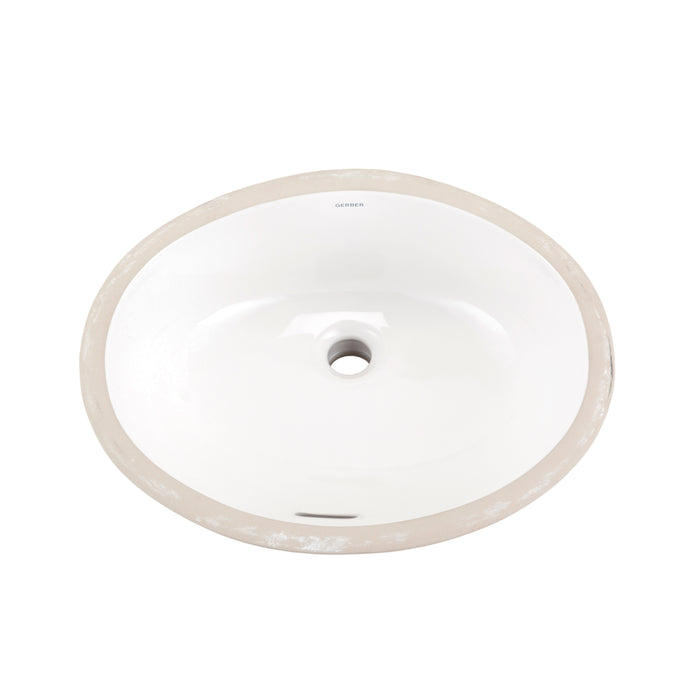 Gerber G0012770F Luxoval Petite Undercounter Lav with Front Overflow 18.25"X15" White - White
