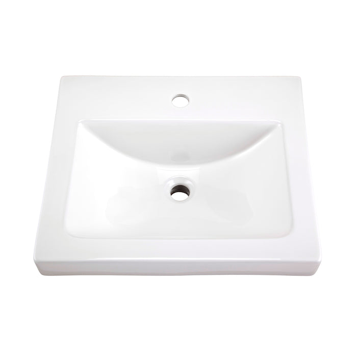 Gerber G0012892 Wicker Park Countertop Lavatory 22-1/16"x17-3/4" Rectangle with U-Shaped Basin - Single Hole White - White
