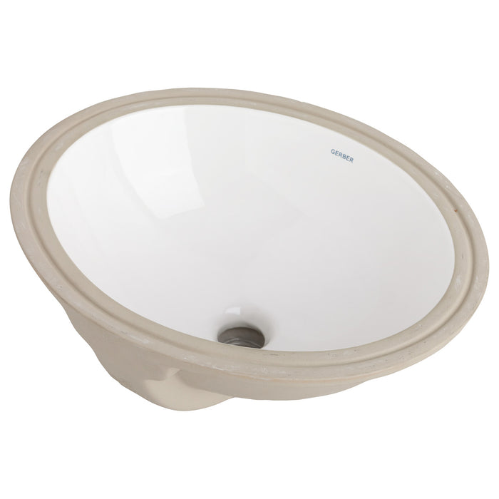 Gerber G0013743 Luxoval Undercounter 15" x 12" Oval Lav White - White
