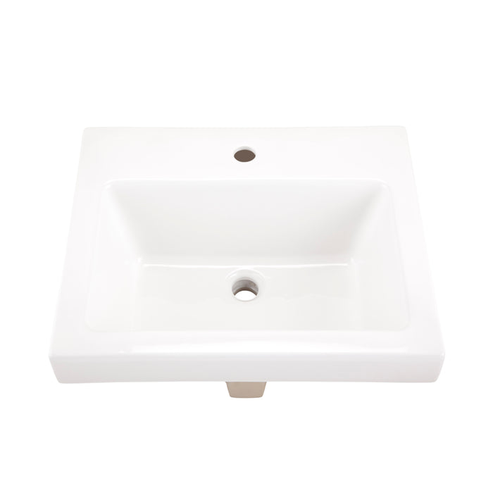 Gerber G0013822 Wicker Park Countertop Lavatory 21"x18" Rectangle Single Hole White - White