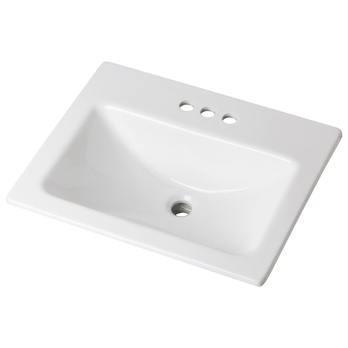 Gerber G0013894 Wicker Park Countertop Lavatory 20-7/8"x17-3/4" Rectangle with U-Shaped Basin - Low-Profile - 4"CC White - White