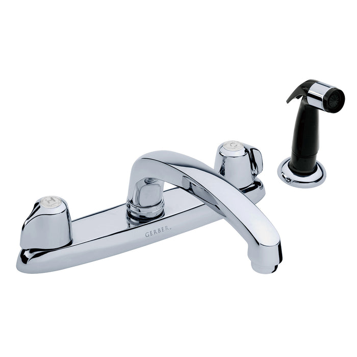Gerber G0042216 Gerber Classics 2H Kitchen Faucet Deck Plate Mounted w/ Spray 1.75gpm Chrome - Chrome