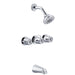 Gerber G004803083 Gerber Classics Three Handle Sliding Sleeve Escutcheon Tub & Shower Fitting with IPS/Sweat Connections & Threaded Spout 1.75gpm Chrome - Chrome