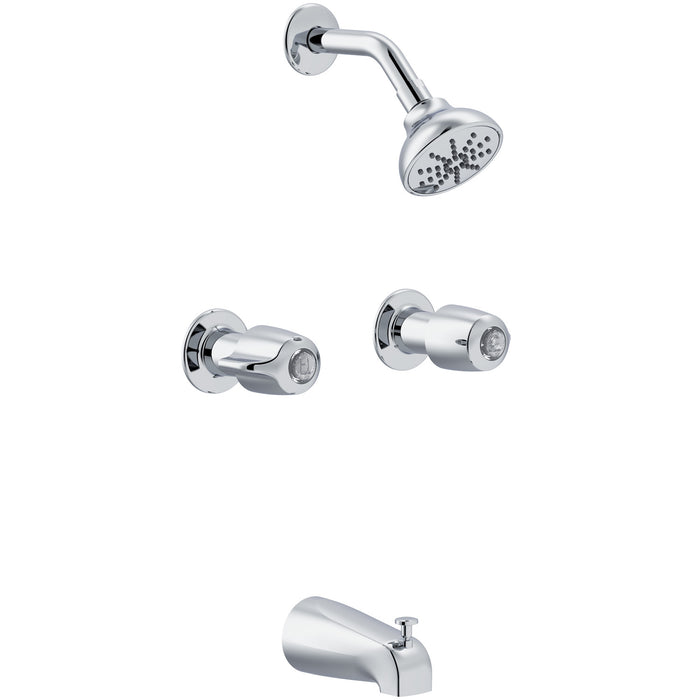 Gerber G0048720 Gerber Classics Two Handle Threaded Escutcheon Tub & Shower Fitting with IPS/Sweat Connections 1.75gpm Chrome - Chrome
