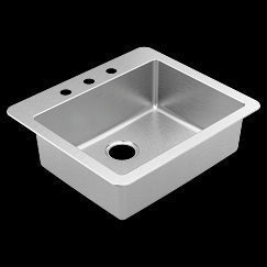 Moen 25"X22"  Steel 18 Gauge Single Bowl Drop In Sink