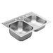 Moen GS202334 33"X22" Steel 20 Gauge Double Bowl Drop In Sink