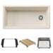BLANCO Inteos SILGRANIT 39" Single Bowl Reversible Undermount Workstation Kitchen Sink - Soft White