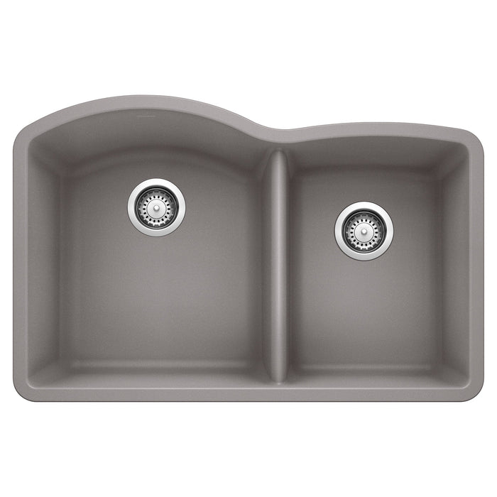 BLANCO 440178 Diamond 1-3/4 Double Bowl Kitchen Sink - Metallic Gray