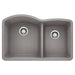 BLANCO 440178 Diamond 1-3/4 Double Bowl Kitchen Sink - Metallic Gray