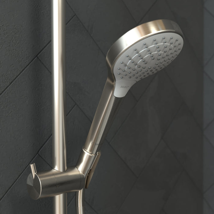 hansgrohe 26803401 Croma Select S 2.5 GPM Vario-Function Handshower with Select and Quick Clean Technologies in Chrome/White