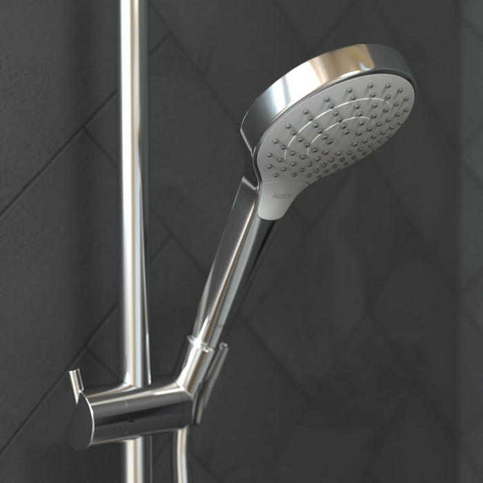 hansgrohe 26803401 Croma Select S 2.5 GPM Vario-Function Handshower with Select and Quick Clean Technologies in Chrome/White
