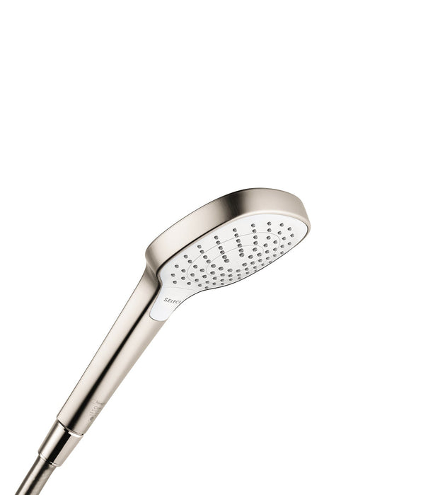 hansgrohe 26813401 Croma Select E 2.5 GPM Single Function Handshower with Select and Quick Clean Technologies in Chrome/White