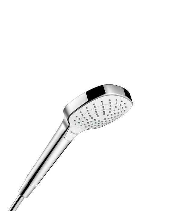 hansgrohe 26813401 Croma Select E 2.5 GPM Single Function Handshower with Select and Quick Clean Technologies in Chrome/White